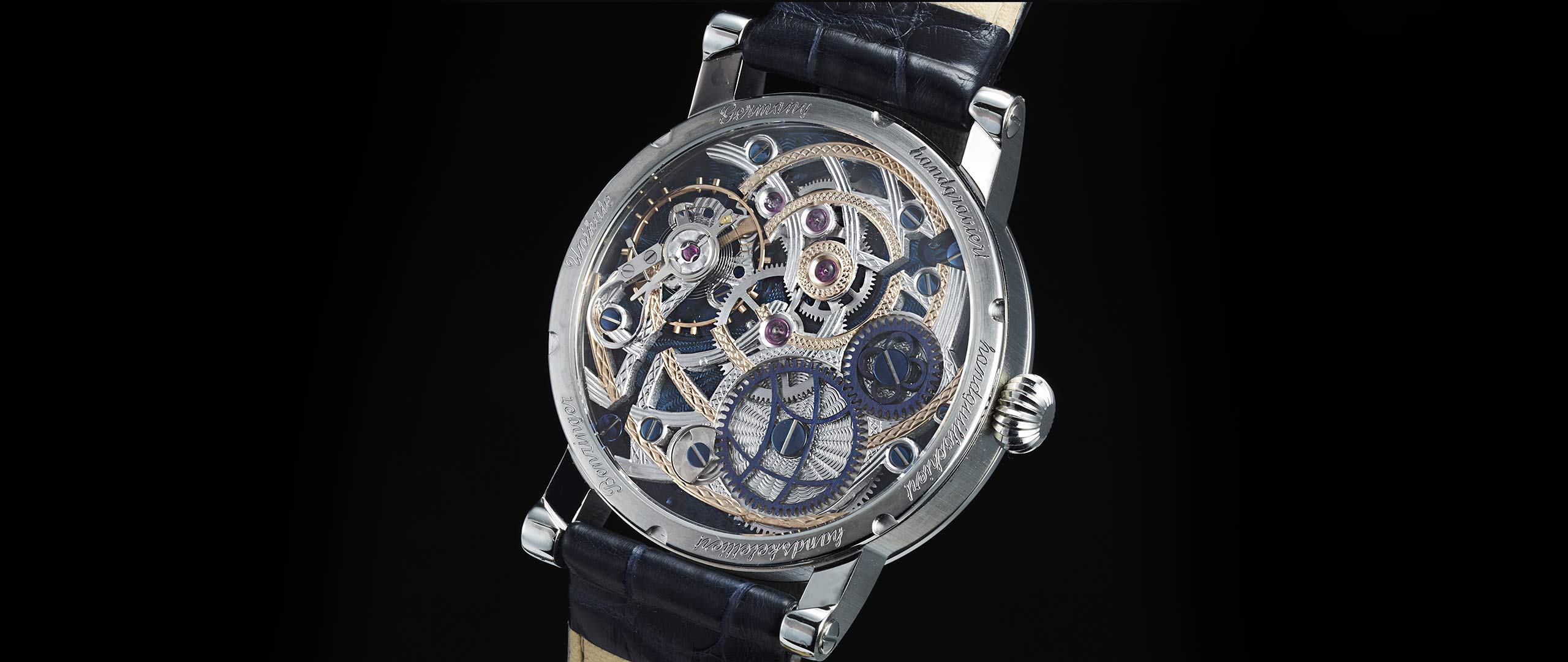 Benzinger Uhr Regulateur Stahl Weiss Rückseite